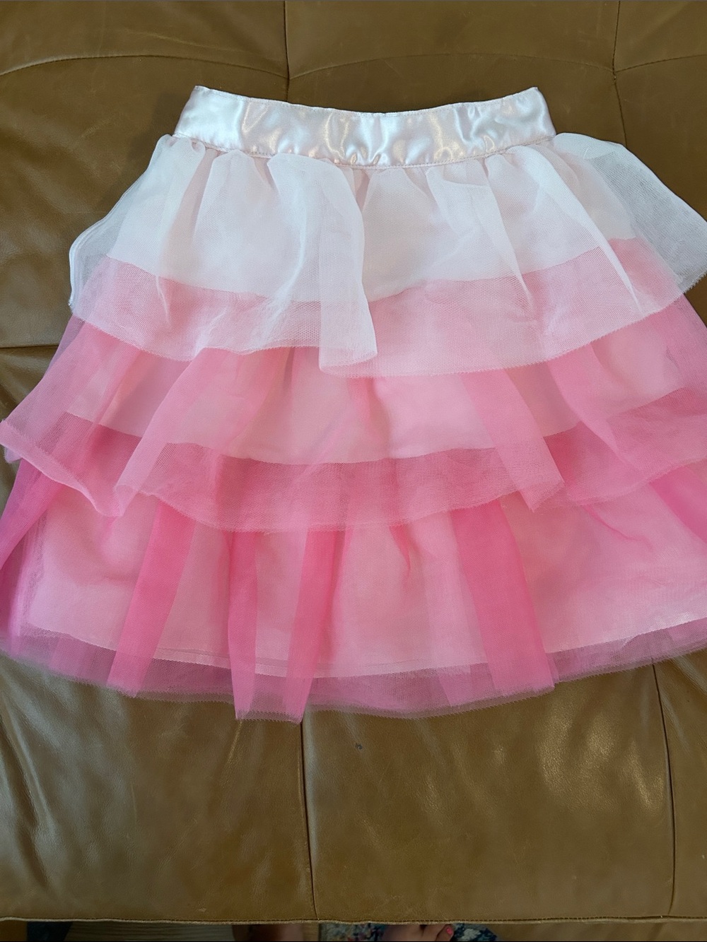 Janie and Jack Pink Layered Tulle Skirt with Satin Waistband